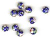 10 8mm Royal Blue Cloisonné Rounds